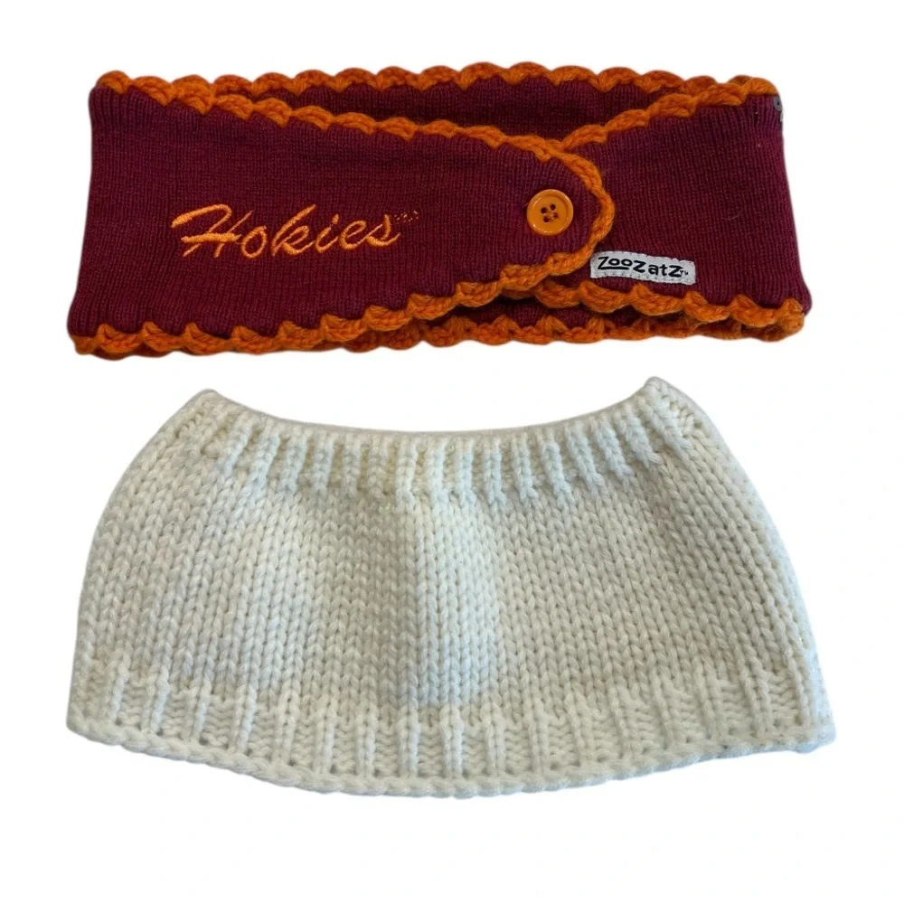 Lot of 2 Winter Knit Headbands – Virginia Tech Hokies & Cream Knit - Picture 2 of 8